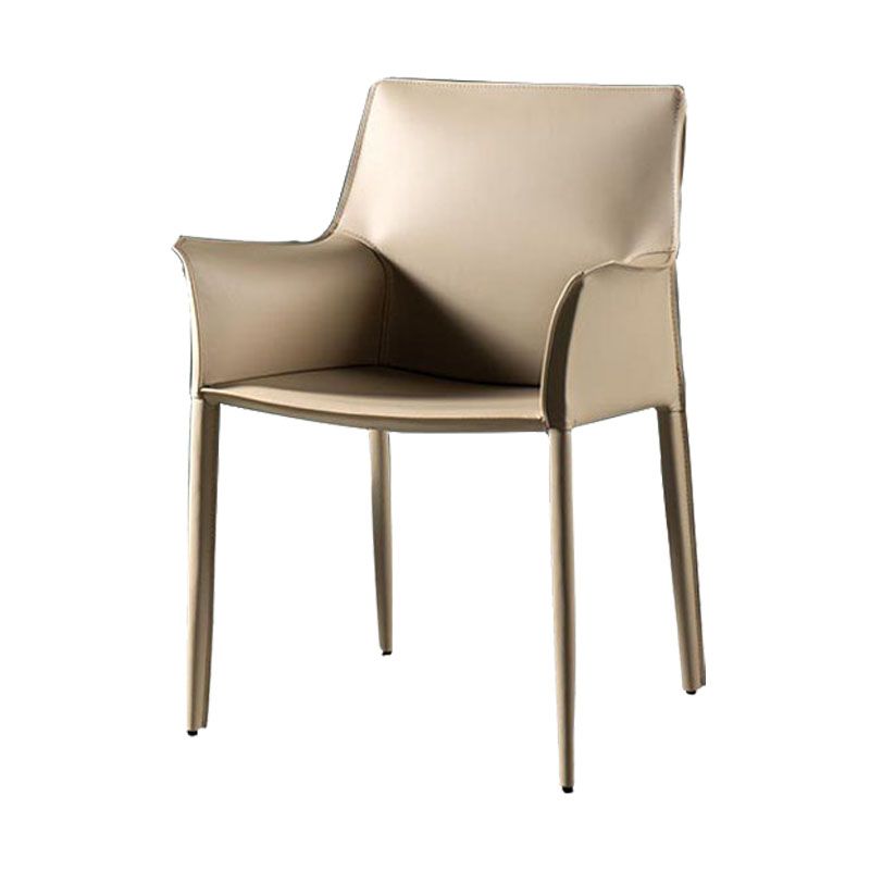 Modern Leather Dining Chair Matte Finish Parsons Arm Chair for Kitchen Clearhalo ' kitchen&dining_furn' 'Dining Chairs' 'Dining Tables & Seating' 'dining_chair' 'furn' 'furn_dining_chair' 'Furniture' 'furniture_dining_chair' 'Kitchen & Dining Furniture' 'kitchen' 1200x1200_7a07497a-30a3-4e7b-8f49-fc1ae44f5306