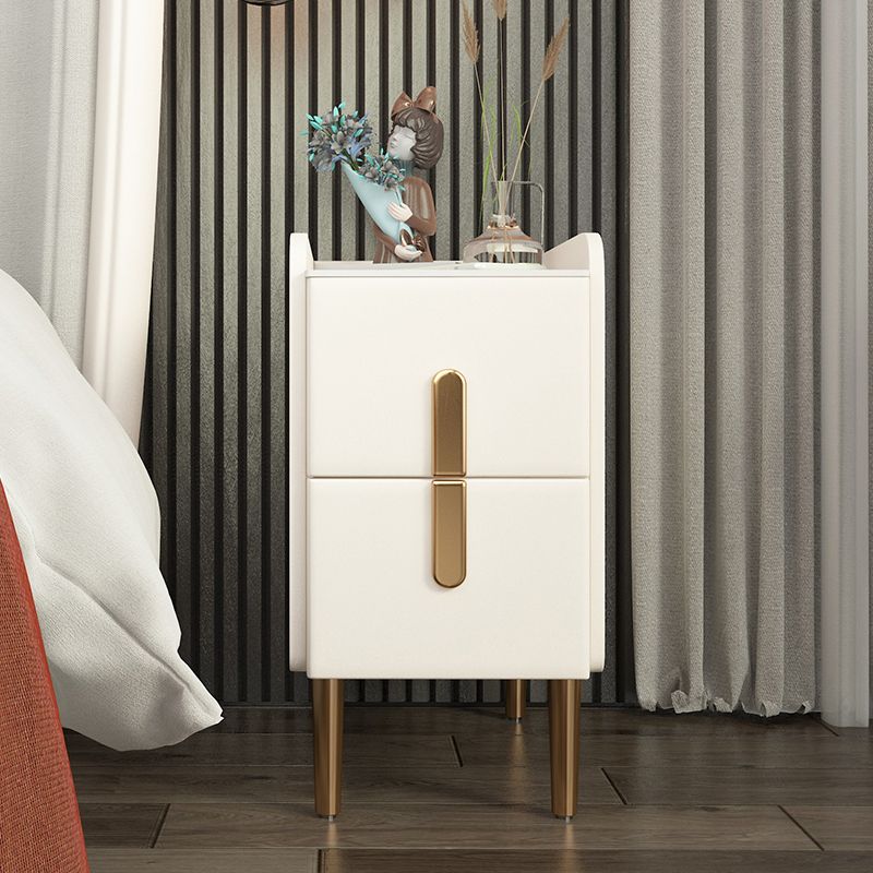 2 tiroirs en bois massif mères modernes des jambes comprenant une table de nuit, 19,7 "de haut