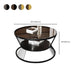 Round Coffee Cocktail Table Glass Top Frame Coffee or End Table with Storage Shelf Clearhalo 'Coffee & Accent Tables' 'Coffee Tables' 'coffee_tables' 'furn' 'furn_coffee_tables' 'Furniture' 'Living Room Furniture' 1200x1200_7a09873a-380e-4a9d-aa2f-11970c6e6aaf