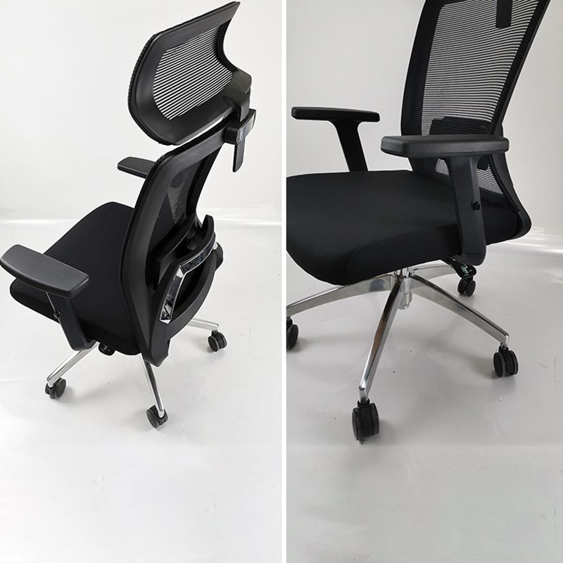 Modern Desk Chair Mesh Computer Chair Adjustable Chair in Black Clearhalo 'furn' 'furn_office_chair' 'Furniture' 'Office Chairs' 'Office Furniture' 'office_chair' 1200x1200_7a0f04c3-ed75-42e2-a9cc-cb8e2c5f841c