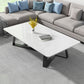 Stone and Metal Coffee Table Contemporary Coffee or End Table with Cross Legs