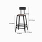 Industrial Metal Stool Faux Leather Cushion Footrest Stool for Bar