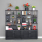 78.74" H Industrial Black Shelf Bookcase Etagere Metal Bookshelf