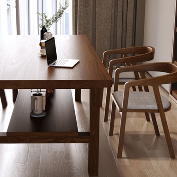 茶色にセットされた現代の無垢材の家具1/2/5 PCSダイニング家具