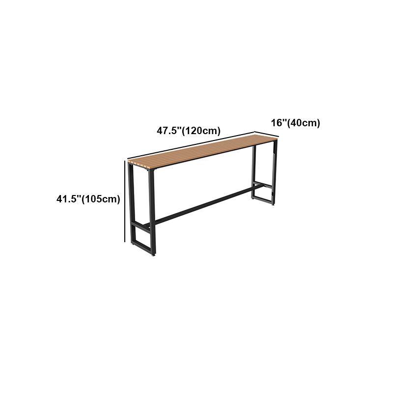 Modern Style Bar Table Solid Wood and Black Iron Base Coffee Shop Bar Table Clearhalo 'Bar Furniture' 'Bar Tables' 'bar_tables' 'furn' 'furn_bar_tables' 'Furniture' 'furniture_bar_tables' 'Kitchen & Dining Furniture' 'kitchen&dining_furn' 'kitchen' 1200x1200_7a13bcae-cebd-4886-a90f-b78dcd2998cf