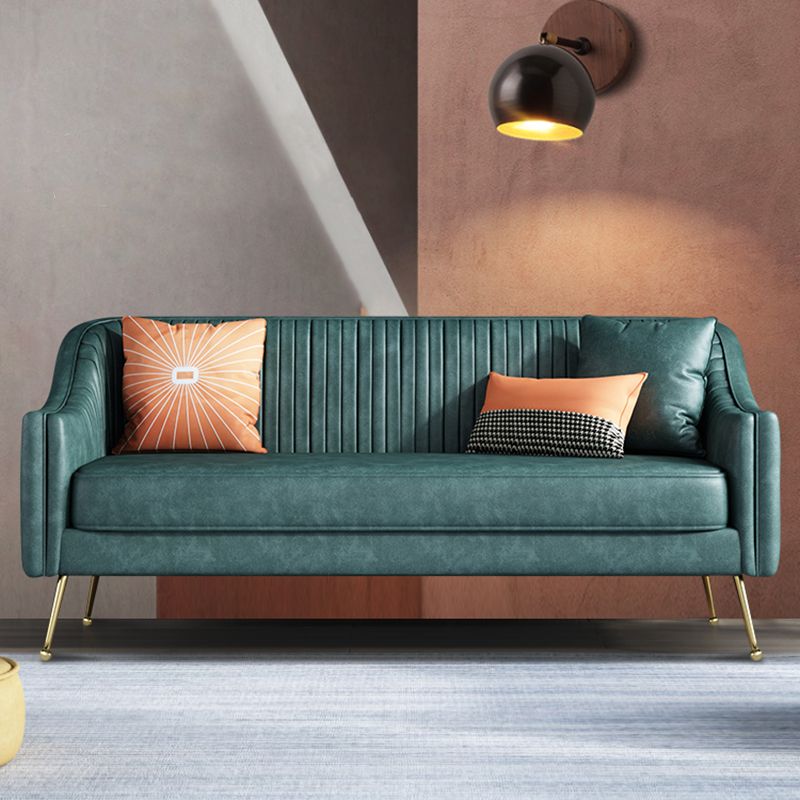 Faux Leather Modern Sofa 31 "W Sloped Arm Sofa for Living Room Clearhalo 'furn' 'furn_sofas' 'Furniture' 'furniture_sofas' 'kitchen' 'kitchen_sofas' 'Living Room Furniture' 'Sofa' 'sofas' 1200x1200_7a1567f3-f998-417c-a092-36f1dfdaf85b