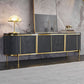 Enclosed Storage TV Media Console Glam Media Console for Living Room Clearhalo 'furn' 'furn_tv_stands_entertainment_centers' 'Furniture' 'Living Room Furniture' 'TV Stands & Entertainment Centers' 'TV Stands & Media Storage Furniture' 'tv_stands_entertainment_centers' 1200x1200_7a1633ba-4a5a-4b2f-845a-db3376b8acbd