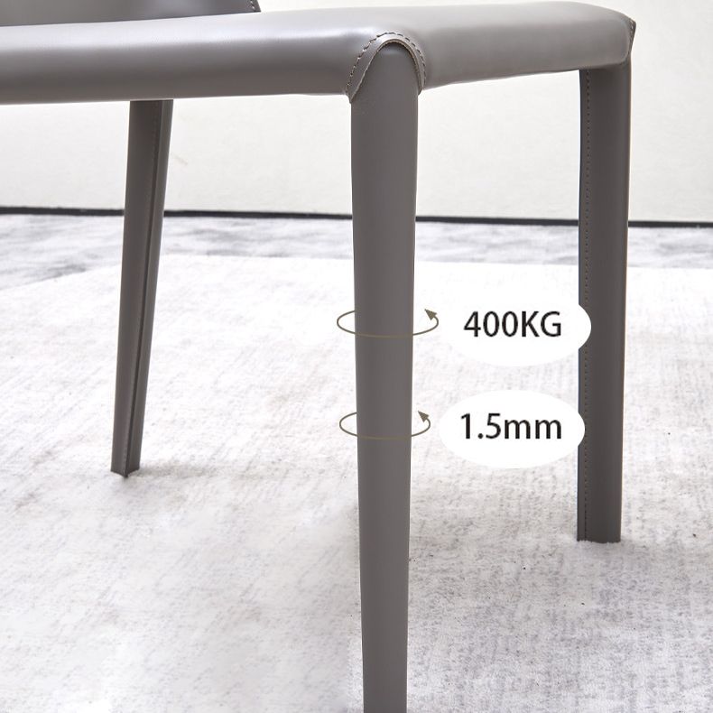 Sillas de comedor sin brazo de cuero sintética silla de comedor moderna para casa