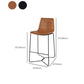 Modern Backrest Armless Counter Stool Iron Bar Stool with Cushion and Pedal