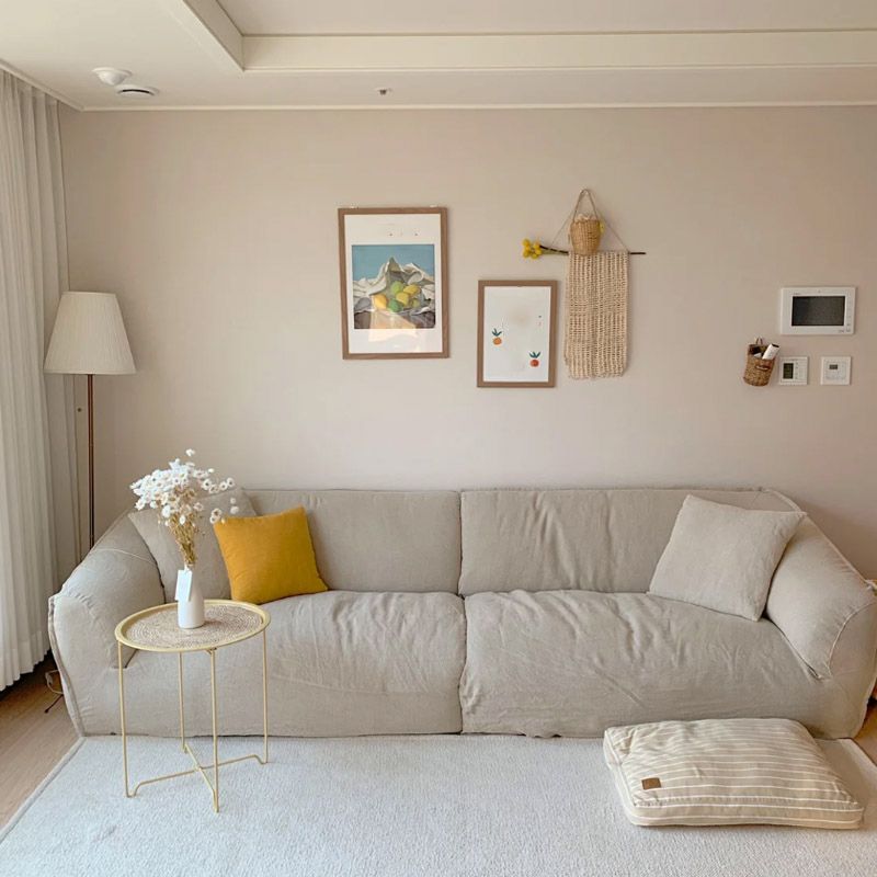 Contemporary Tight Back Sofa 29.53"High Tuxedo Arm Sofa,Beige Clearhalo 'furn' 'furn_sofas' 'Furniture' 'furniture_sofas' 'kitchen' 'kitchen_sofas' 'Living Room Furniture' 'Sofa' 'sofas' 1200x1200_7a19381d-eb8f-48ef-be2c-90a16623459f