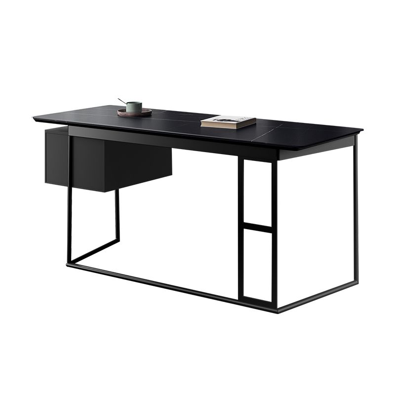 Modern Stone Top Office Desk Rectangle Task Desk with 2 Drawers for Home Clearhalo 'furn' 'furn_office_desk' 'Furniture' 'Office Desks' 'Office Furniture' 'office_desk' 1200x1200_7a19c2d5-fb9c-4d43-93a7-b9d5a170c5d6