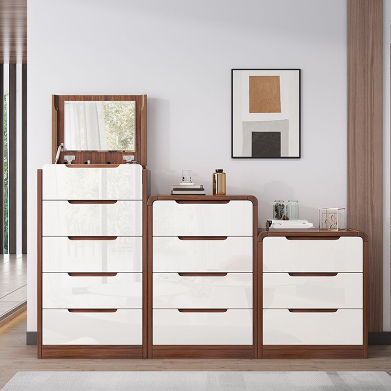 Cómoda de almacenamiento de madera contemporánea Cómoda de dormitorio vertical con cajones