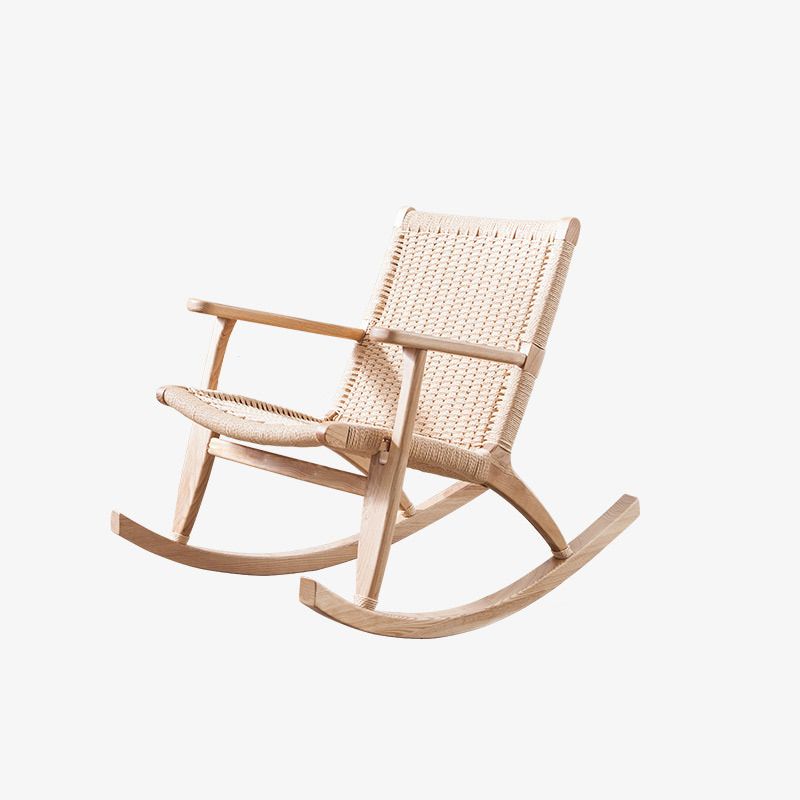 Modern Style Wood Base Rocking Chair Leisure Chaise Lazy Chair for Balcony Clearhalo 'Chairs & Seating' 'furn' 'furn_rocking_chairs' 'Furniture' 'Living Room Furniture' 'Rocking Chairs' 'rocking_chairs' 1200x1200_7a19cdc9-c201-4ebd-a52f-7ea605ae5e5d