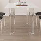 Modern White Dining Set Rectangle 1/2/4/5/7 Stone and Acrylic Pieces Dinette Set Clearhalo 'Dining Room Sets' 'Dining Tables & Seating' 'dining_room_set' 'furn' 'furn_dining_room_set' 'Furniture' 'Kitchen & Dining Furniture' 1200x1200_7a1a325c-9511-455a-afda-f548f9990d0b