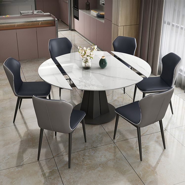 Modern Sintered Stone Dining Round Table Set 1/4/5/7 Pieces Dining Set Clearhalo 'Dining Room Sets' 'Dining Tables & Seating' 'dining_room_set' 'furn' 'furn_dining_room_set' 'Furniture' 'Kitchen & Dining Furniture' 1200x1200_7a1a6003-7f00-4c44-886a-4220dbb46951