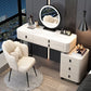 Contemporary Make-up Vanity with 6 Drawers and Stone Top for Bedroom