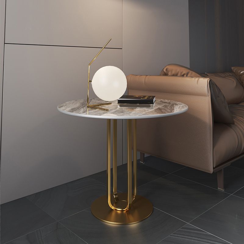 Round Minimalist Side End Table Abstract Slate Sofa Corner Table