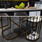 White Stone Bar Dining Table Industrial Bar Dining Table with Sled Base Clearhalo 'Bar Furniture' 'Bar Tables' 'bar_tables' 'furn' 'furn_bar_tables' 'Furniture' 'furniture_bar_tables' 'Kitchen & Dining Furniture' 1200x1200_7a1d1ef0-268e-45a4-a924-b48d9b480afa