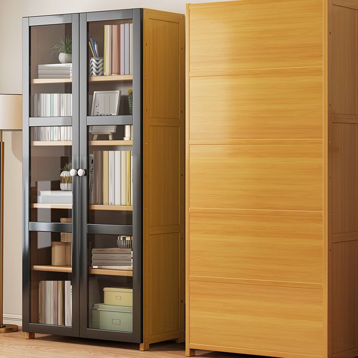 Libreria di bambù di scaffale contemporanea con porte per soggiorno