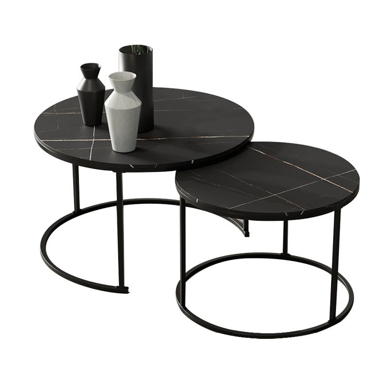 Round Nesting Coffee Table Modern Minimalist Slate Coffee Table Clearhalo 'Coffee & Accent Tables' 'Coffee Tables' 'coffee_tables' 'furn' 'furn_coffee_tables' 'Furniture' 'Living Room Furniture' 1200x1200_7a1dab3b-d42d-467e-b917-7eddcfb0a053