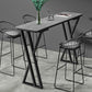 Modern Marble Pub Table with Rectangle Table Top Black Double Pedestal Table - 42" H Clearhalo 'Bar Furniture' 'Bar Tables' 'bar_tables' 'furn' 'furn_bar_tables' 'Furniture' 'furniture_bar_tables' 'Kitchen & Dining Furniture' 1200x1200_7a1dce62-14af-4ab4-854a-2529dd14120e