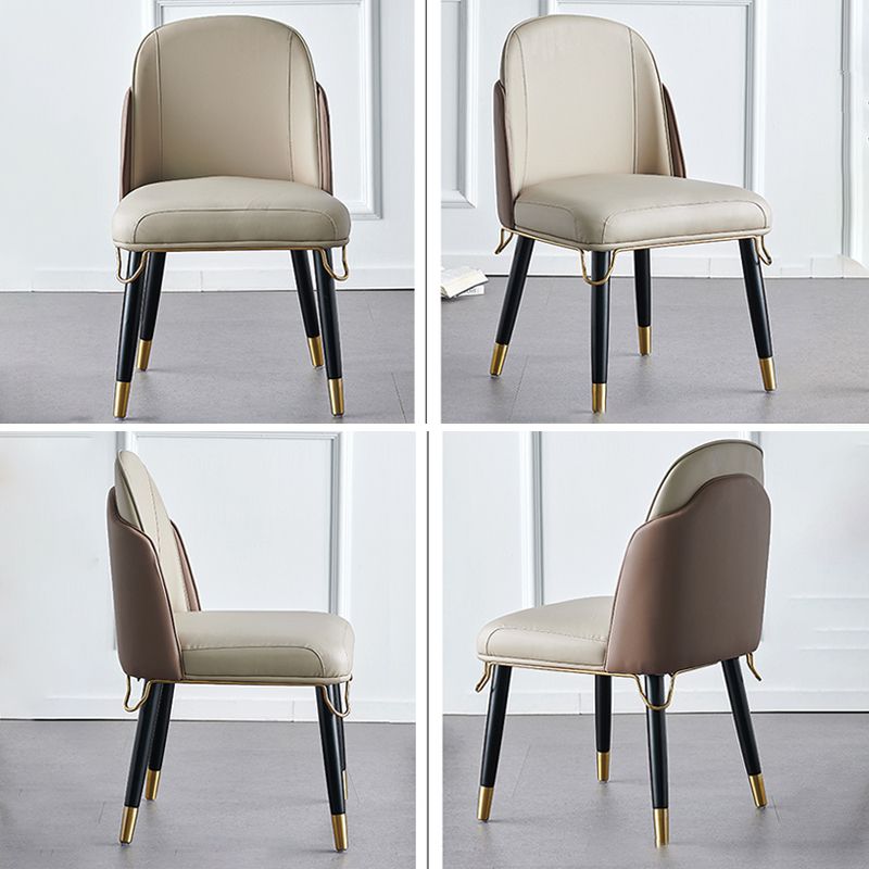 Scandinavian Style Leather Dining Chairs Armless Solid Back Chair for Kitchen Clearhalo ' kitchen&dining_furn' 'Dining Chairs' 'Dining Tables & Seating' 'dining_chair' 'furn' 'furn_dining_chair' 'Furniture' 'furniture_dining_chair' 'Kitchen & Dining Furniture' 'kitchen' 1200x1200_7a1e583d-0daf-4b45-a98c-3c8342577012