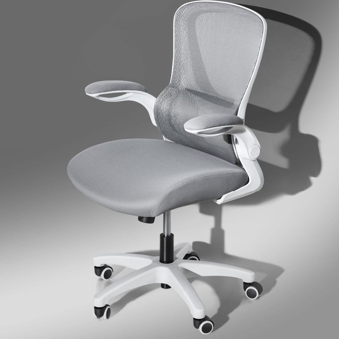 Sedia moderna sedia a maglia sedia a metà schiena con ruote in grigio/arancione/nero