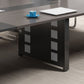 Contemporary Office Desk with Cable Management Black Manufactured Wood Rectangular Desk Clearhalo 'furn' 'furn_office_desk' 'Furniture' 'Office Desks' 'Office Furniture' 'office_desk' 1200x1200_7a212418-cd11-4935-8c44-a08878037ca5