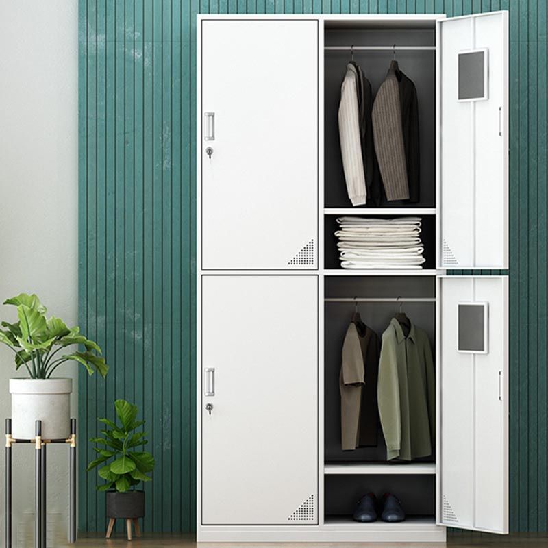 Eigentijdse garderobe armoire witte kleur stalen garderobe kast met sloten