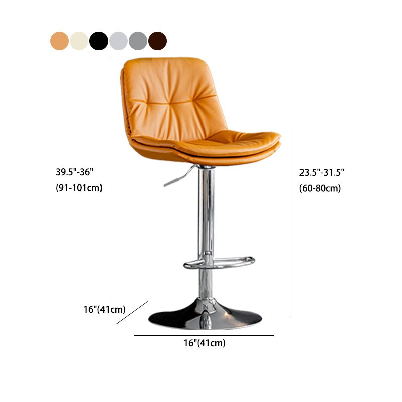 Tabouret de comptoir en fausse en cuir en métal en métal contemporain avec finition mate en finition mate