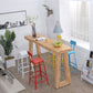 Modern Solid Wood Bar Table Set 1/5 Pieces Double Pedestal Pub Table Set in Natural Clearhalo 'Bar Furniture' 'furn' 'furn_home_bar_bar_sets' 'Furniture' 'Home Bars & Bar Sets' 'home_bar_bar_sets' 'Kitchen & Dining Furniture' 1200x1200_7a2728f6-c5b5-4671-9ddb-6017c21cfaf5