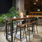 Industrial 1/7 Pieces Bar Table Set Rectangle Wood Counter Table with High Stools