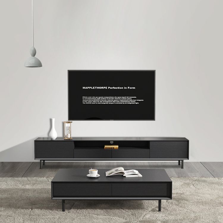 Home TV Storage Modern Rectangle TV Cabinet with Splayed Metal Legs Clearhalo 'furn' 'furn_tv_stands_entertainment_centers' 'Furniture' 'Living Room Furniture' 'TV Stands & Entertainment Centers' 'TV Stands & Media Storage Furniture' 'tv_stands_entertainment_centers' 1200x1200_7a274a8c-b47d-4f15-8b96-ab0c3d2c7372