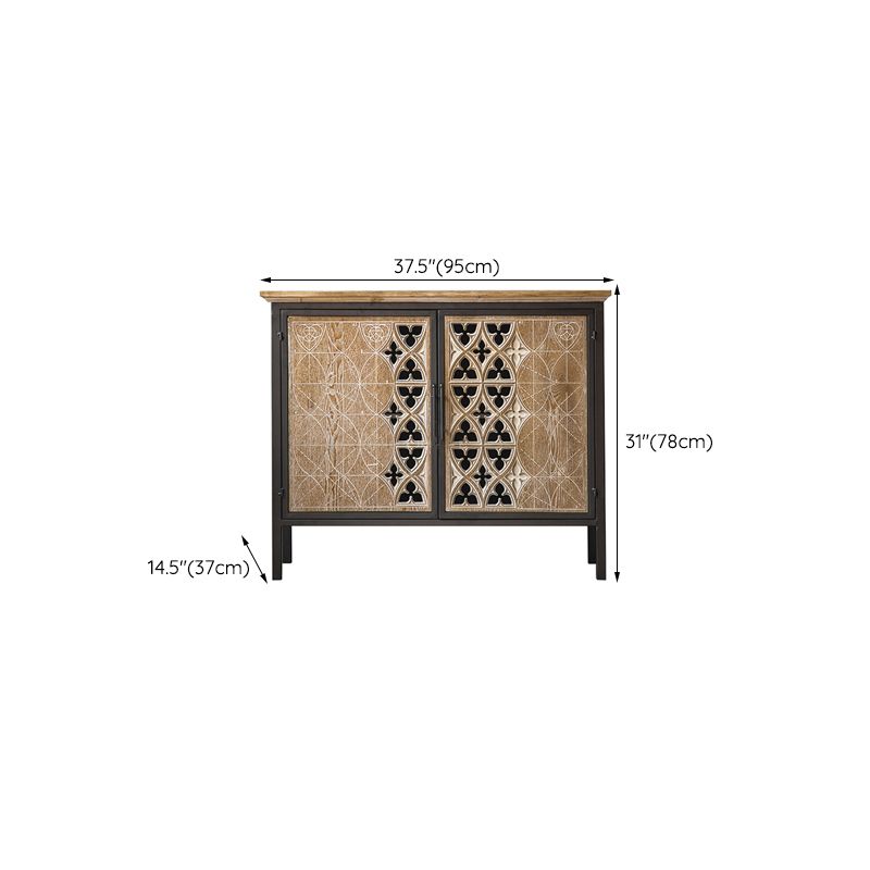 Industrial Accent Cabinet Metal and Wood Chest in Distressed Finish Clearhalo 'Cabinets & Chests' 'cabinets_chests' 'furn' 'furn_cabinets_chests' 'Furniture' 'Living Room Furniture' 1200x1200_7a27ddab-eaf1-43cb-9983-999301c00410