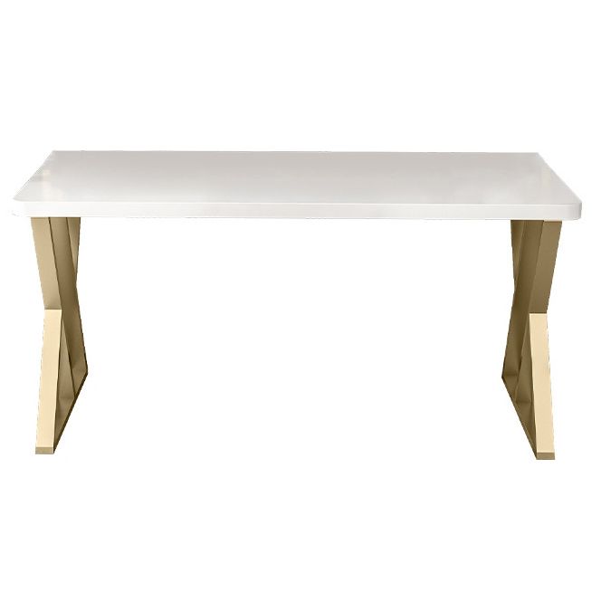 Rectangular Bedroom Desk Modern Style Desk with Solid Wood Top and Metal Legs Clearhalo 'Furniture' 'furniture_office_desk' 'Office Desks' 'Office Furniture' 'office_desk' 1200x1200_7a28519a-4194-422c-b402-126dcb6064da