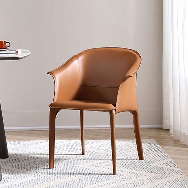 Upholstered Dining Chair Modern Faux Leather Dining Arm Chair