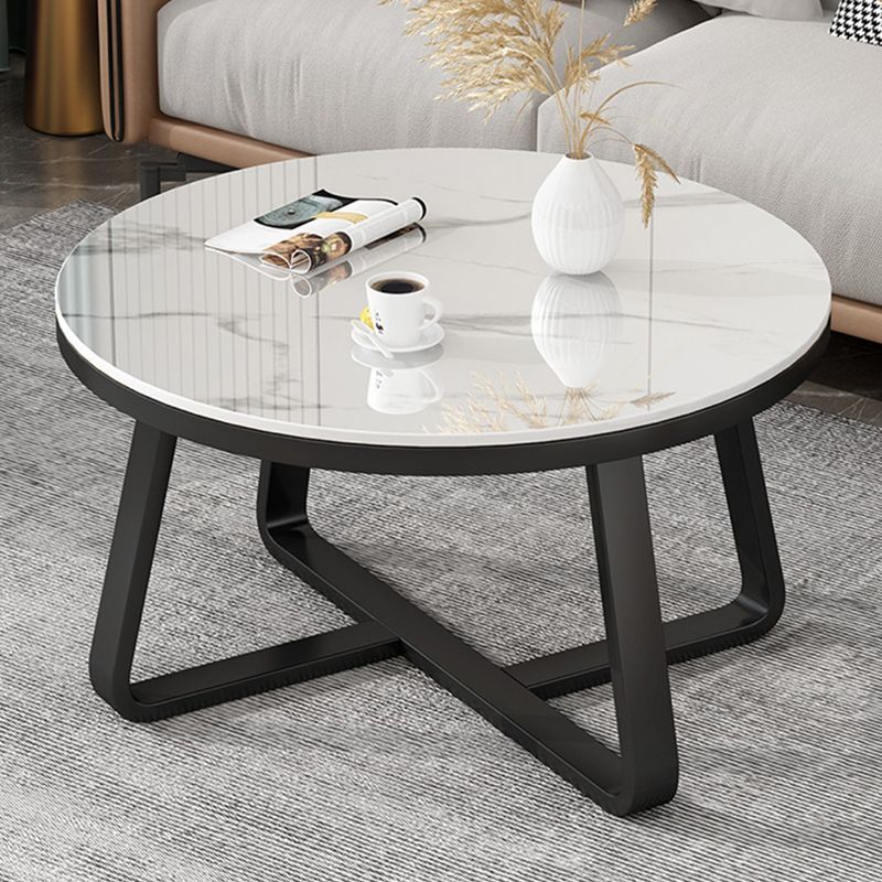 Slate Single Coffee Table Frame Round Coffee Table for Living Room Clearhalo 'Coffee & Accent Tables' 'Coffee Tables' 'coffee_tables' 'furn' 'furn_coffee_tables' 'Furniture' 'Living Room Furniture' 1200x1200_7a2900fd-d150-4757-85bf-7eb32a8f05c6