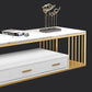 Glam Stone TV Media Stand 16" W Scaffalatura aperta Console TV con cassetti