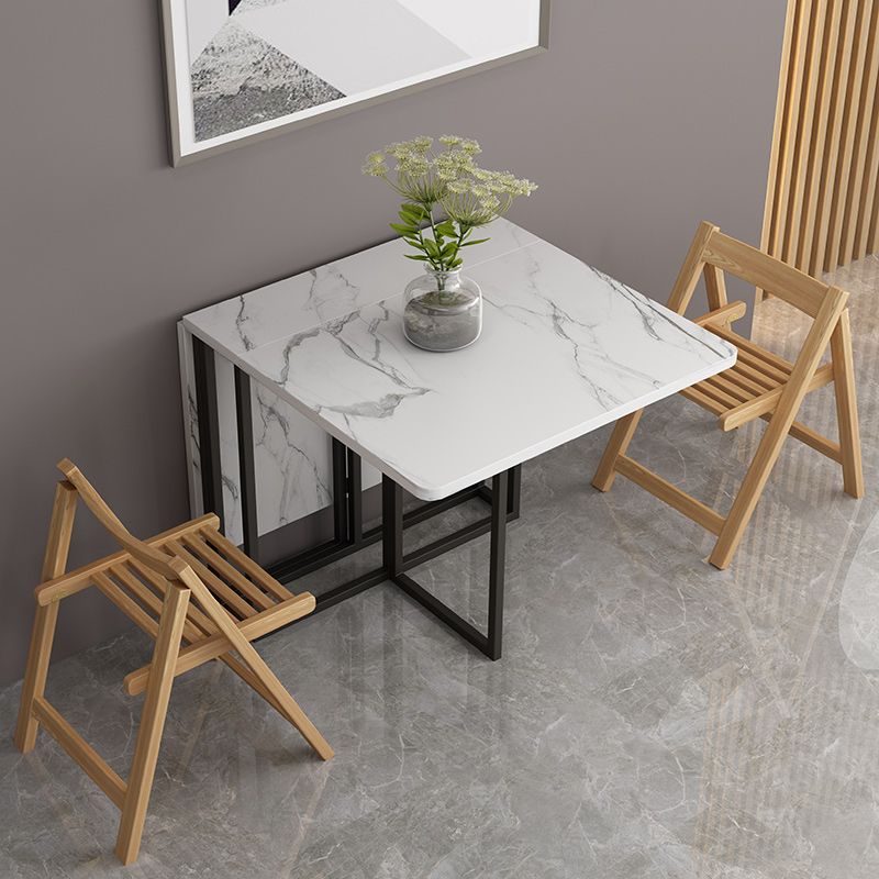 Foldable Artificial Wooden Top Dining Table Extendable Rectangle Table with Trestle Base Clearhalo ' dining_table' 'Dining Tables & Seating' 'Dining Tables' 'furn' 'furn_dining_table' 'Furniture' 'furniture_dining_table' 'Kitchen & Dining Furniture' 'kitchen&dining_furn' 'kitchen' 'kitchen_dining_table' 1200x1200_7a2d0b35-559c-48c1-8607-e1856ed36d31