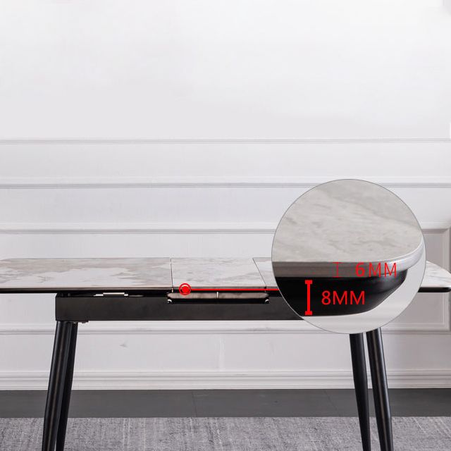 Table à manger à rectangle en pierre avec mobilier de feuilles pour le restaurant