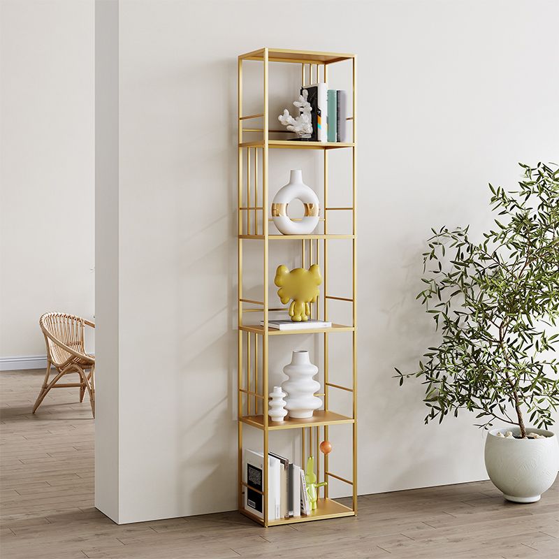 Metal Glam Bookshelf Standard Open Back Bookcase with Shelves