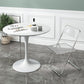 Minimalist White and Black Round Table with Tulip Style for 4 Person Clearhalo 'Dining Tables & Seating' 'Dining Tables' 'dining_table' 'furn' 'furn_dining_table' 'Furniture' 'Kitchen & Dining Furniture' 1200x1200_7a2eaed6-363a-468c-8338-33745ad2da99
