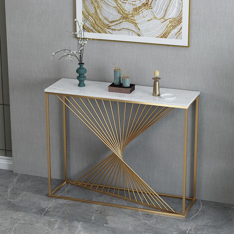 Table de la consola de 11.81 pulgadas de ancho Mesa de acento de mármol con 1 estante