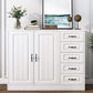 Modern White Accent Chest with Drawers 14.96" Wide Side Cabinet with Door