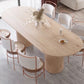 Oval Double Pedestal Modern Dining Table Brown Tone Fixed Table with Solid Wood Clearhalo ' dining_table' 'Dining Tables & Seating' 'Dining Tables' 'furn' 'furn_dining_table' 'Furniture' 'furniture_dining_table' 'Kitchen & Dining Furniture' 'kitchen&dining_furn' 'kitchen' 'kitchen_dining_table' 1200x1200_7a3539b1-1b07-4087-ab28-619705ceec27