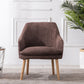 Velvet Chair with Sloped Arms and Basic Four Wooden Legs for Apartment