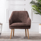 Velvet Chair with Sloped Arms and Basic Four Wooden Legs for Apartment Clearhalo 'Accent Chairs' 'accent_chairs' 'Chairs & Seating' 'furn' 'furn_accent_chairs' 'Furniture' 'Living Room Furniture' 1200x1200_7a35c352-9e5e-4ca3-83c4-eb4713a662db