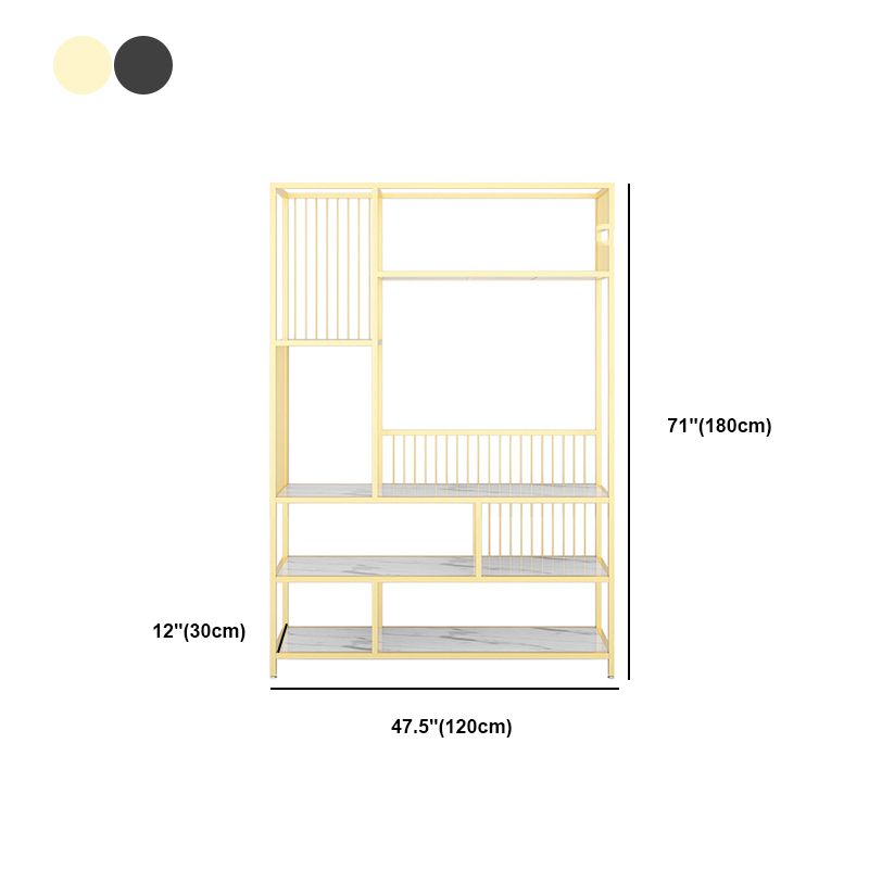 長方形の棚付きの棚の本棚5レベルを開く棚71 "