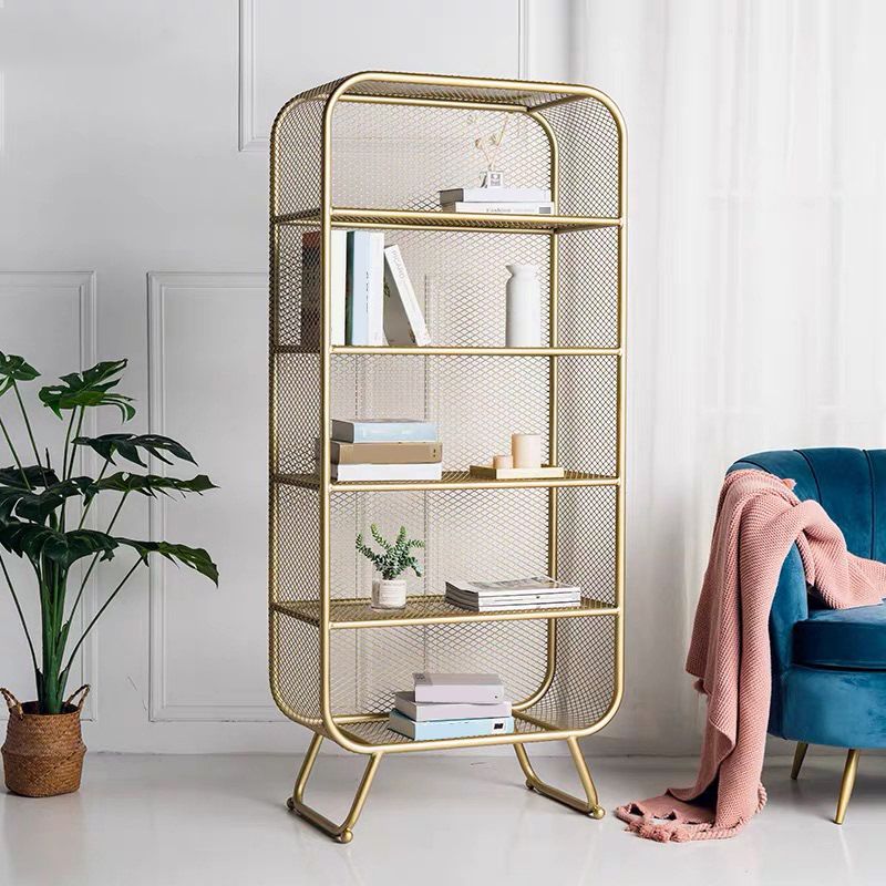 Metal Closed Back Book Shelf Vertical Etagere Shelf Bookcase for Study Room