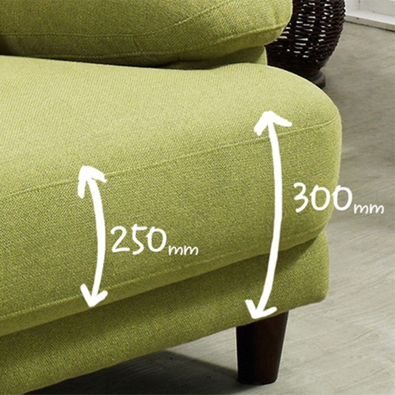 Contemporary Fabric Settee Pillow Top Arm Standard Seating for Apartment
